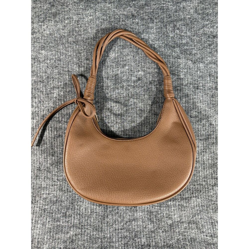 Mali + Lili Brown Crescent Shoulder Bag Minimalist 90s Vegan Leather Purse